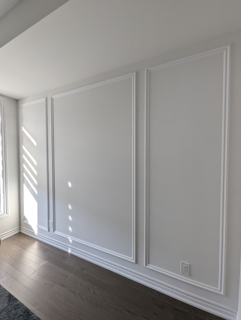 Finished feature wall — lifetime workmanship warranty Expert Crown Moulding GTA