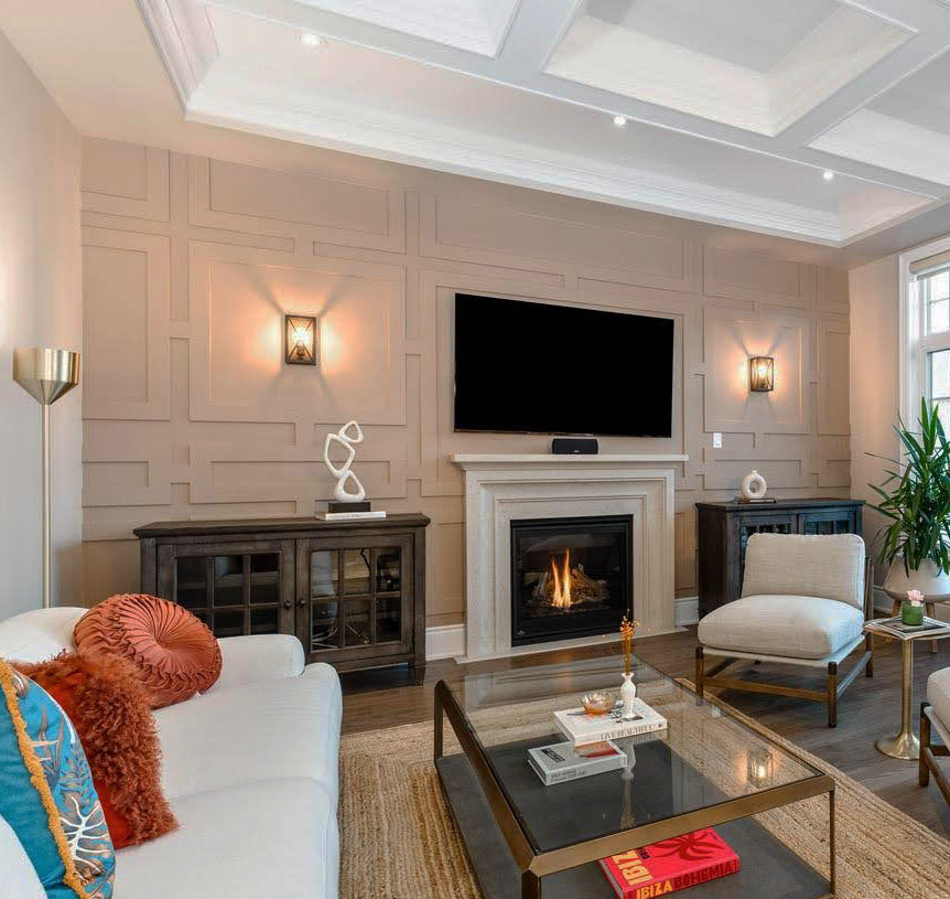 Custom geometric pattern feature wall Vaughan