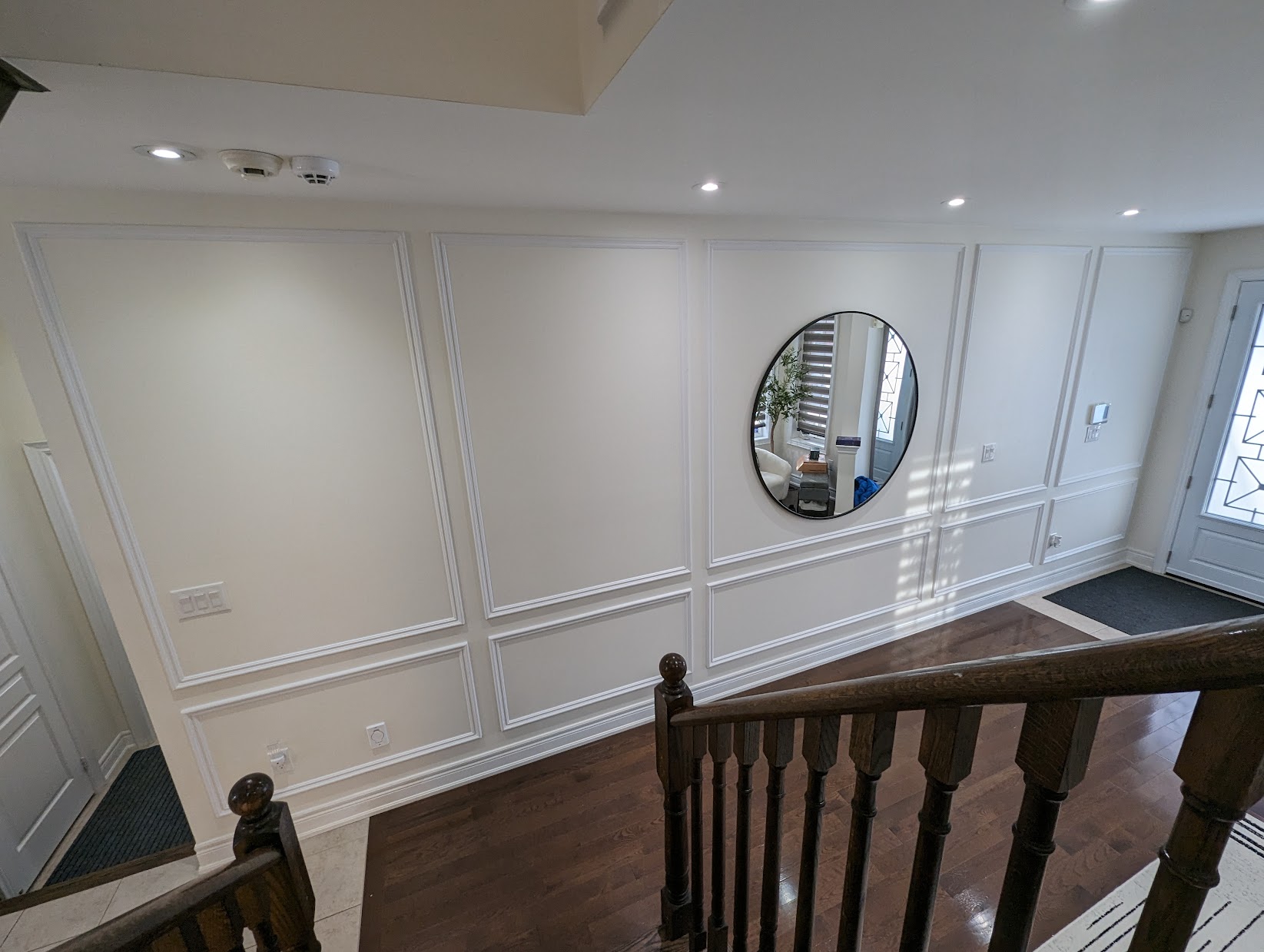 Finished picture-frame wainscoting in a Vaughan home