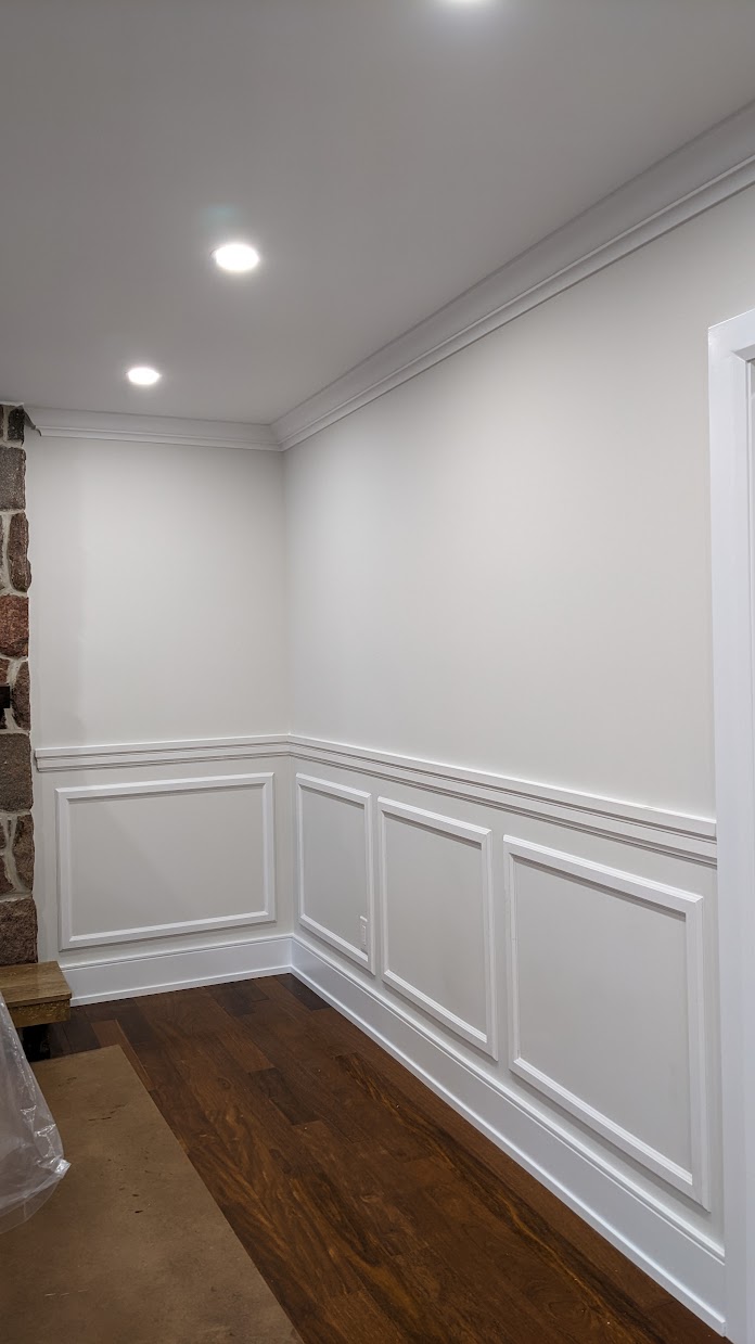Picture frame wainscoting installation in Toronto
