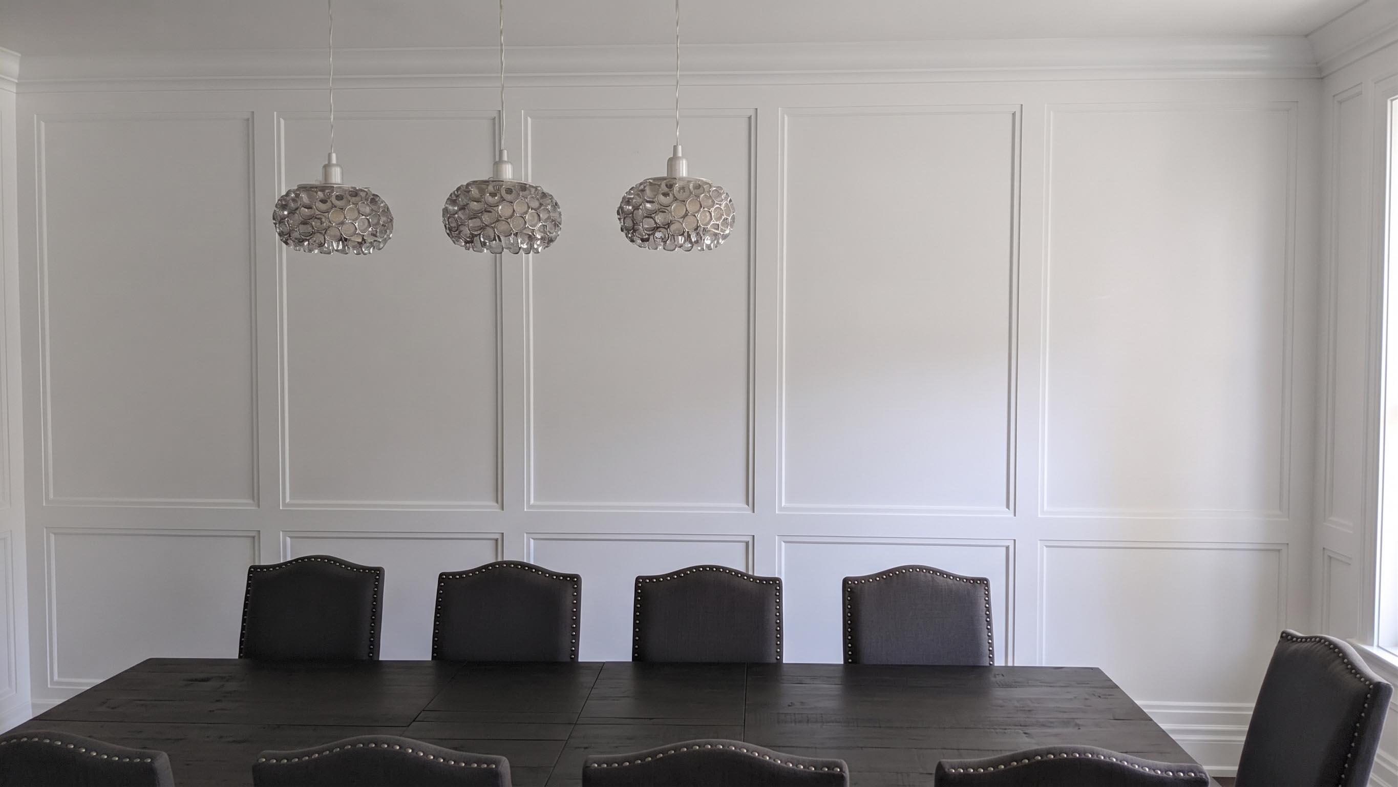Raised panel wainscoting in a Vaughan dining room
