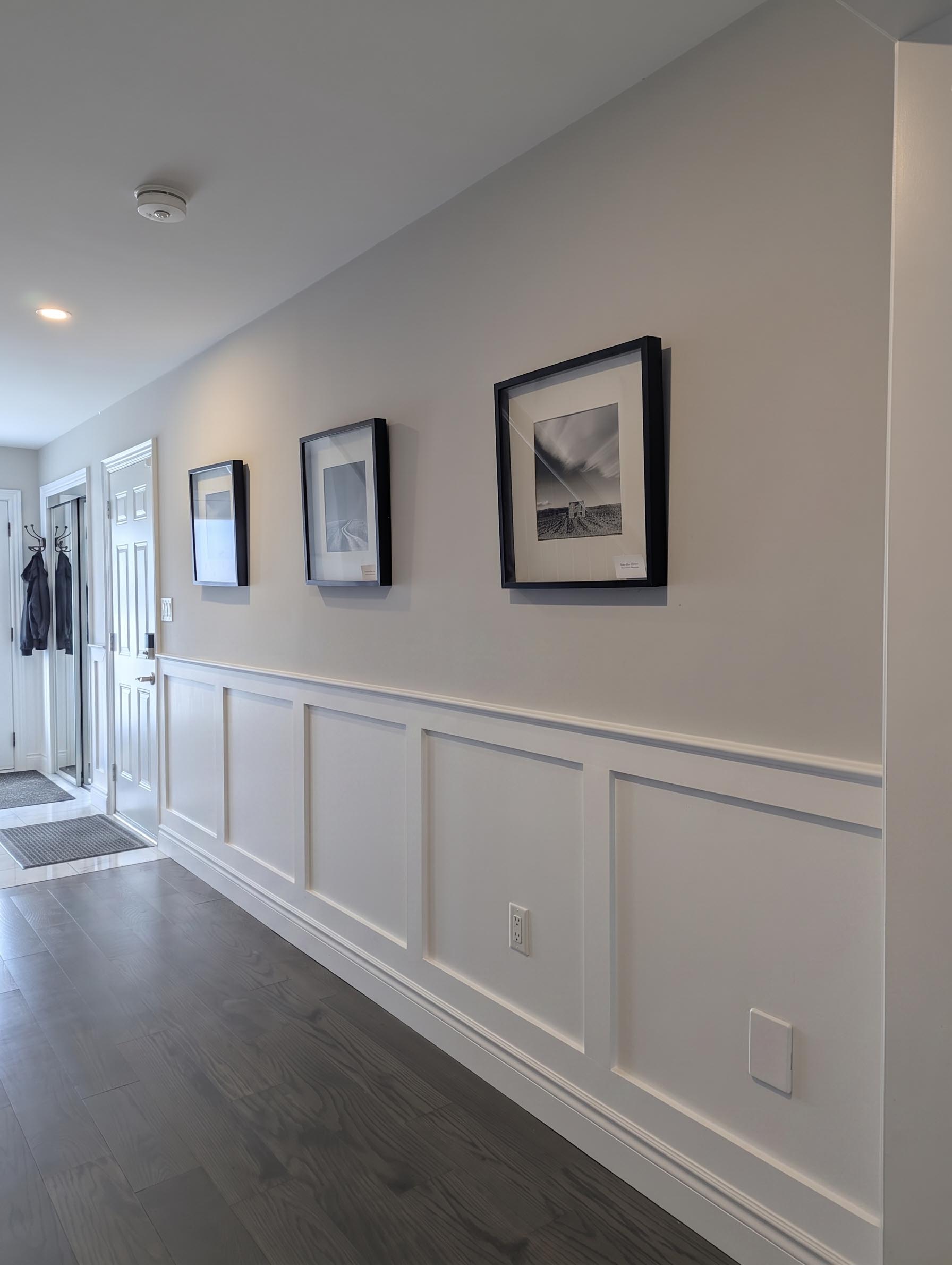 Shaker-style flat panel wainscoting