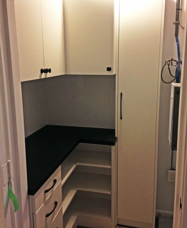 Custom pantry shelving by Expert Crown Moulding