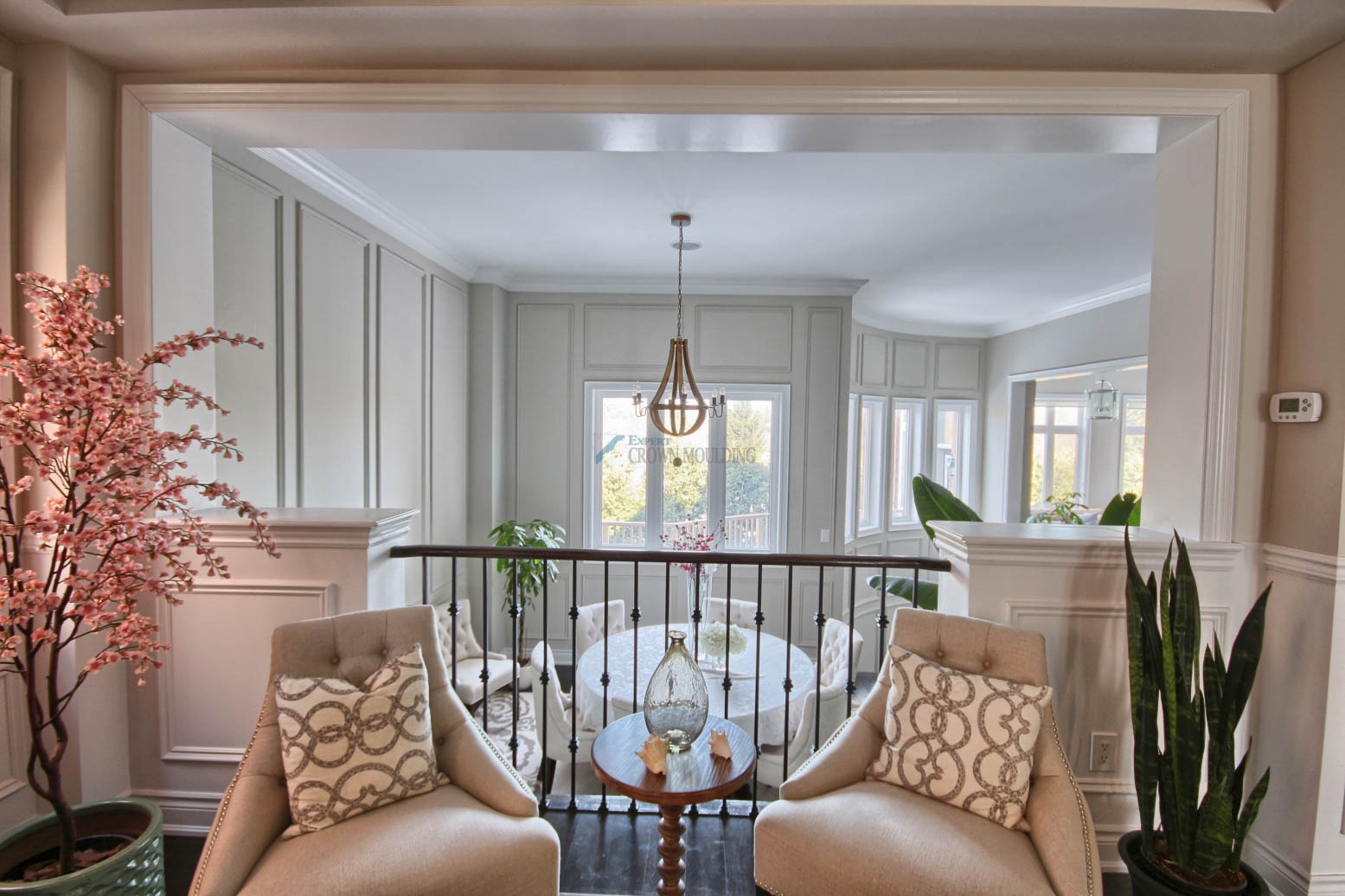 Full-wall wainscoting and staircase panelling project in Richmond Hill