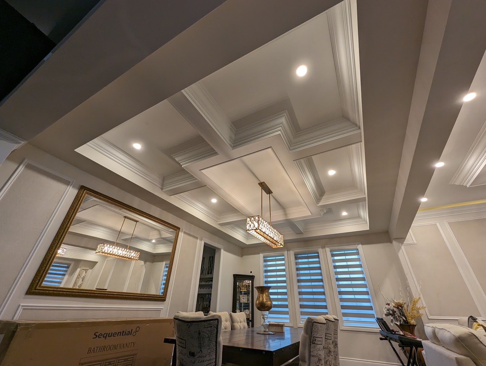 Coffered ceiling installation Toronto GTA
