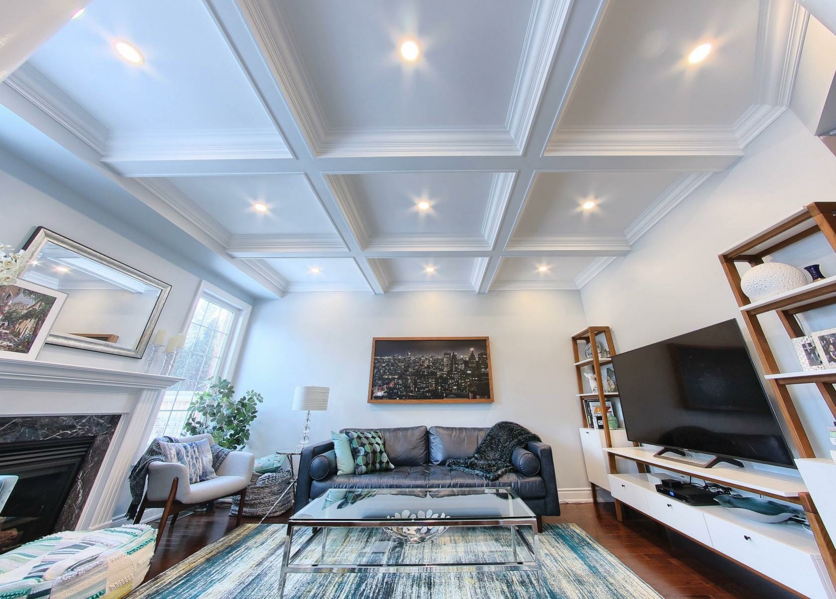 MDF coffered ceiling installation