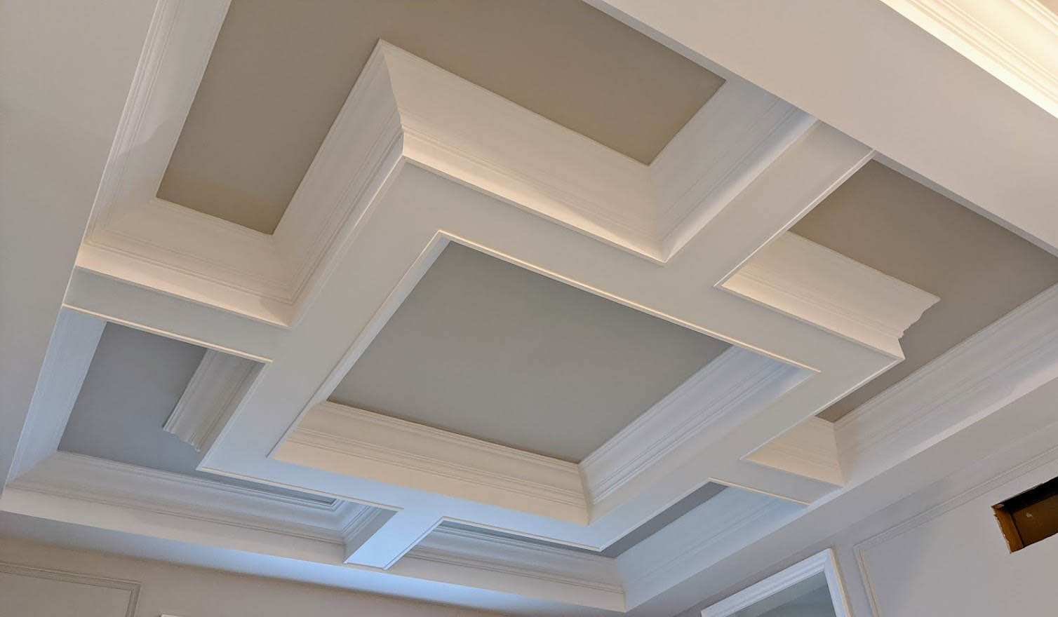 Custom waffle ceiling living room Toronto