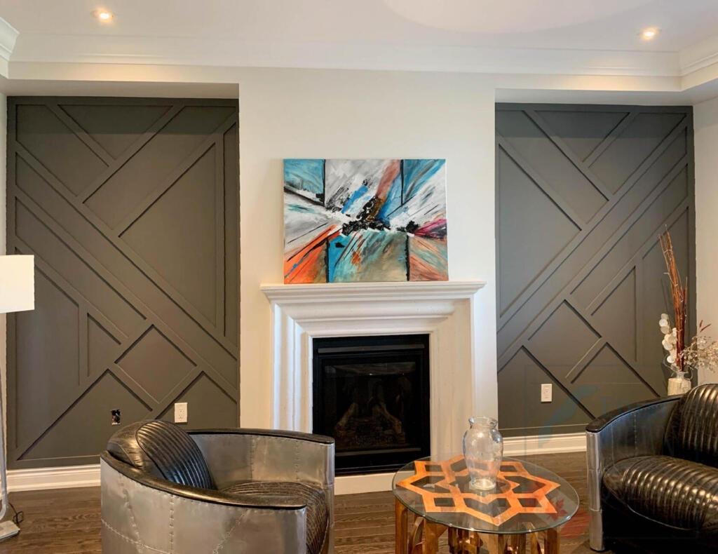 Living Room Geometric Feature Wall