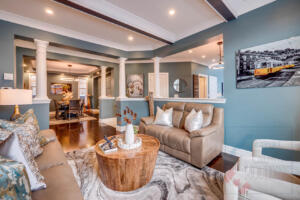 Coffered Ceiling Beams with crown moulding
