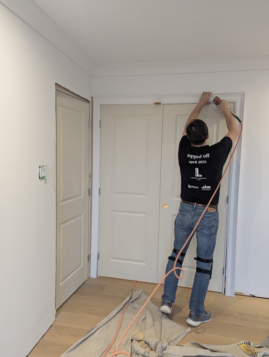 Installing and squaring the door and hardware